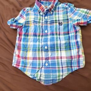 Toddler summer plaid button down shirt